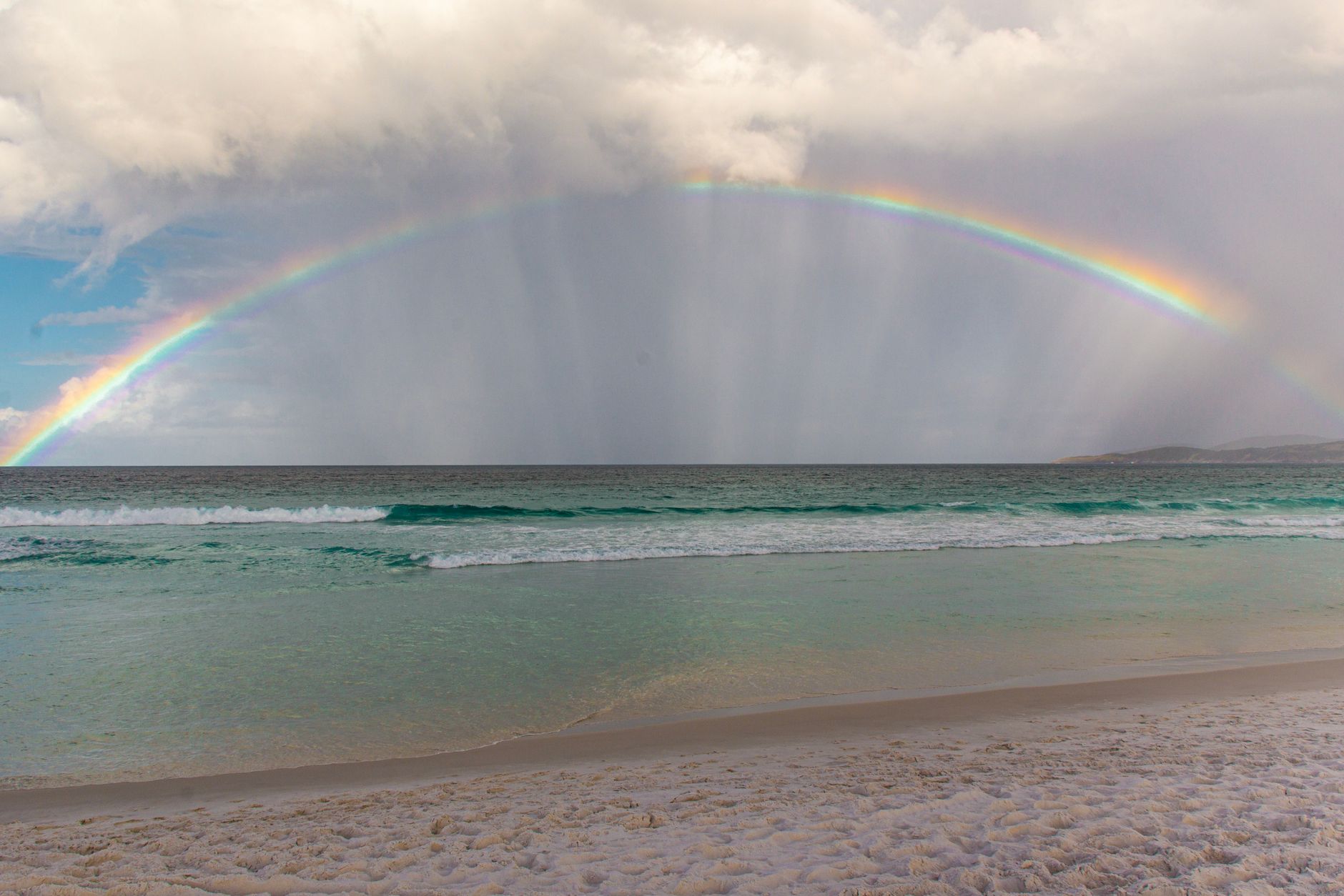 rainbow over a sea